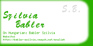 szilvia babler business card